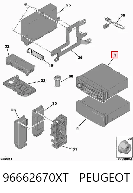  Aparelhagem de som (rádio AM/FM) Citroen C4 GRAND PICASSO I monovolume (UA) (2006 - 2013) GRAND PICASSO I