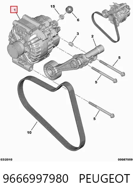 9666997980 Peugeot/Citroen Gerador