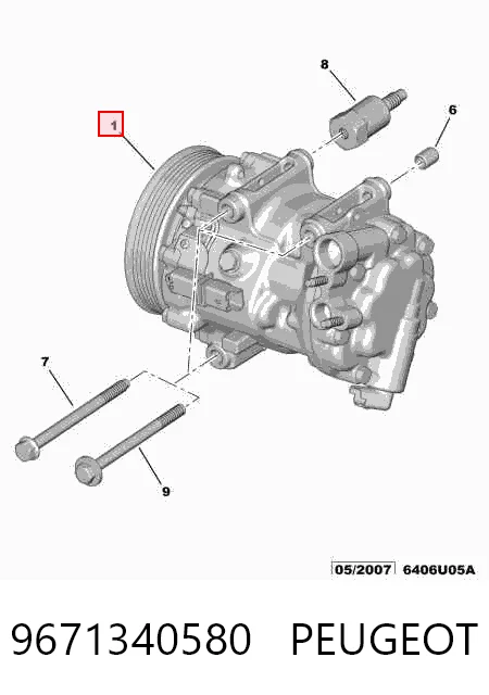 9671340580 Peugeot/Citroen Compressor de aparelho de ar condicionado
