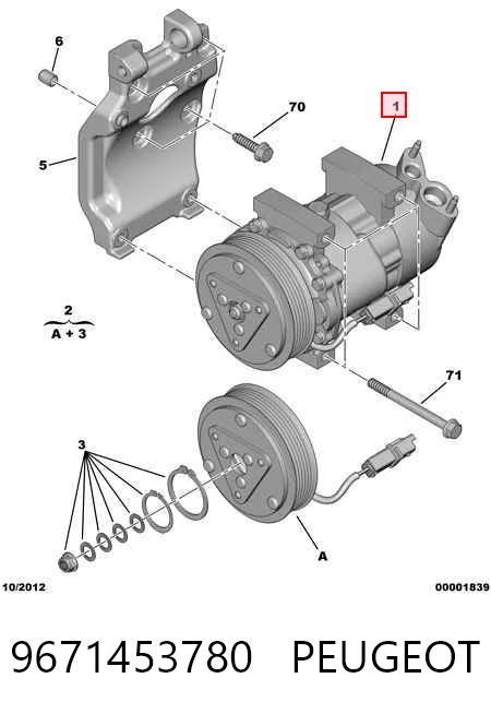 9671453780 Peugeot/Citroen Compressor de aparelho de ar condicionado