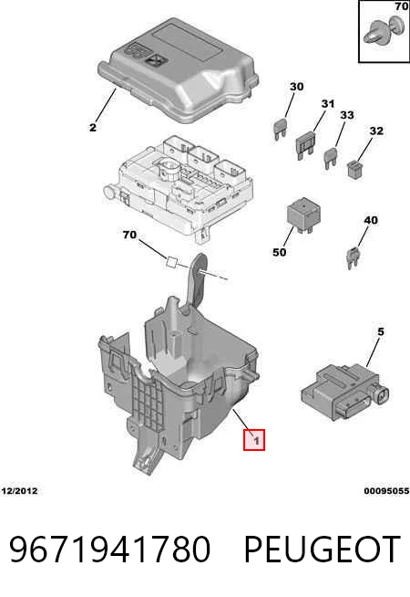 9671941780 Peugeot/Citroen Caixa de unidade de dispositivos de segurança