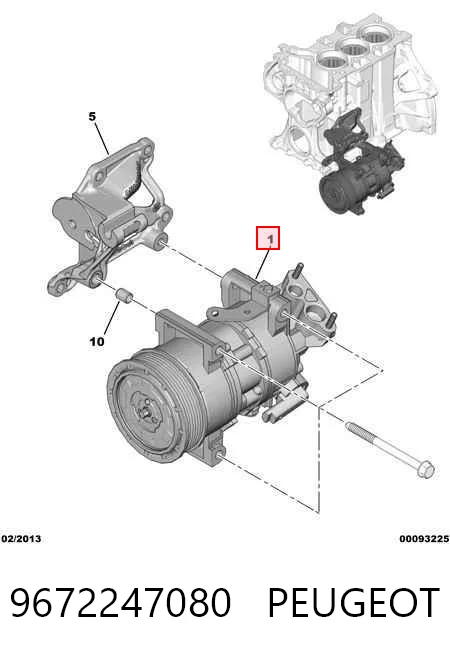 9672247080 Peugeot/Citroen Compressor de aparelho de ar condicionado