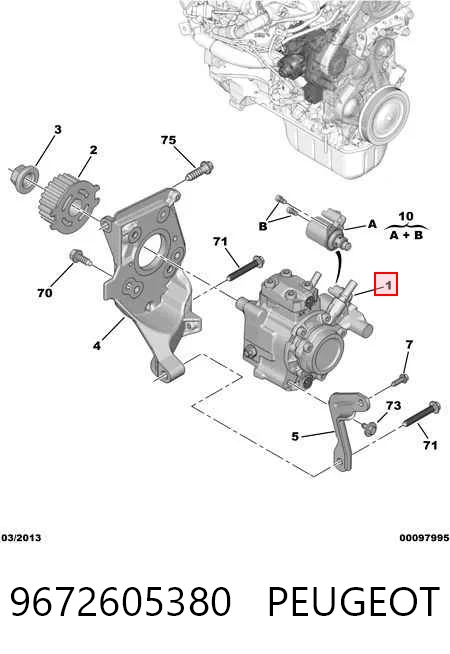Bomba de combustível de pressão alta Peugeot 408 RUSSIA 