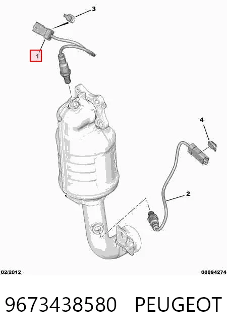9673438580 Peugeot/Citroen Sonda lambda, sensor de oxigênio