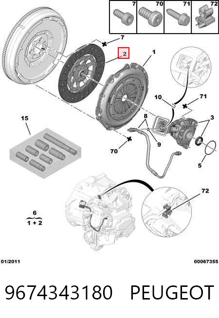  Disco de embraiagem Peugeot 307 hatchback (3A, 3C) (2000 - 2012) 