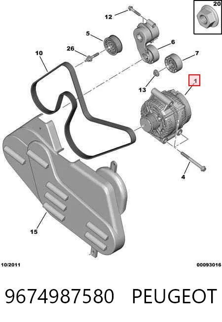 9674987580 Peugeot/Citroen Gerador