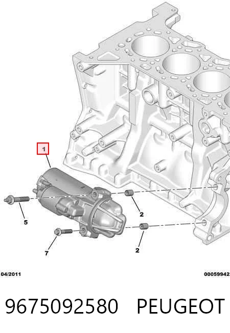 9675092580 Peugeot/Citroen Motor de arranco