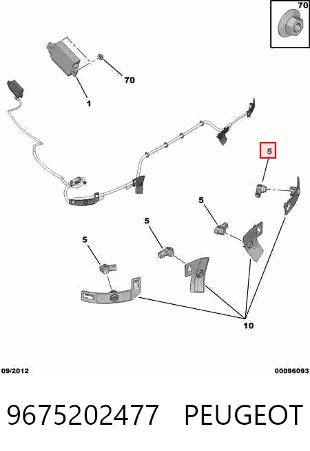 9675202477 Peugeot/Citroen Sensor dianteiro de sinalização de estacionamento (sensor de estacionamento)
