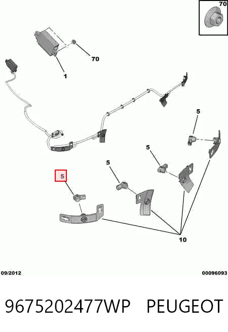 9675202477WP Peugeot/Citroen Sensor dianteiro de sinalização de estacionamento (sensor de estacionamento)