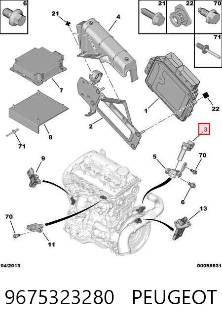 9675323280 Peugeot/Citroen Sensor de posição (de revoluções) de cambota
