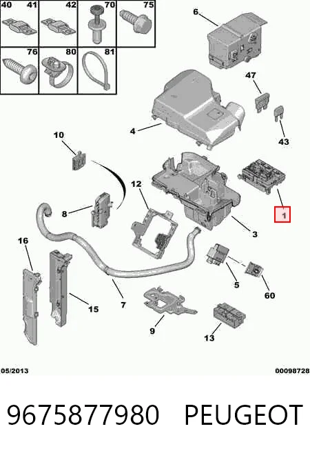 9675877980 Peugeot/Citroen Unidade de dispositivos de segurança
