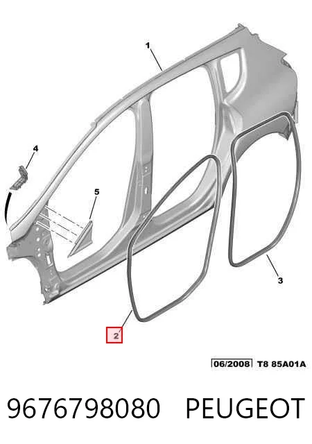 9676798080 Peugeot/Citroen Compactador da porta dianteira (na carroçaria)