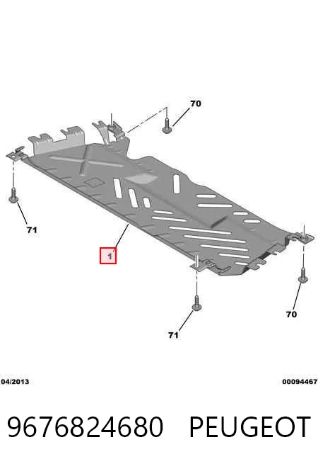 Proteção de motor, de panela (da seção de motor) para Citroen C-Elysee 