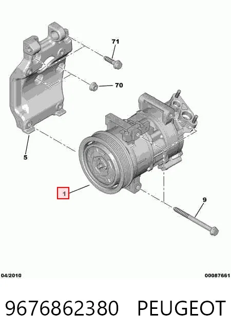 9676862380 Peugeot/Citroen Compressor de aparelho de ar condicionado