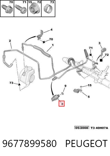 9677899580 Peugeot/Citroen Sensor hidráulico de bomba de impulsionador