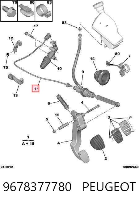 9678377780 Peugeot/Citroen Mangueira de embraiagem