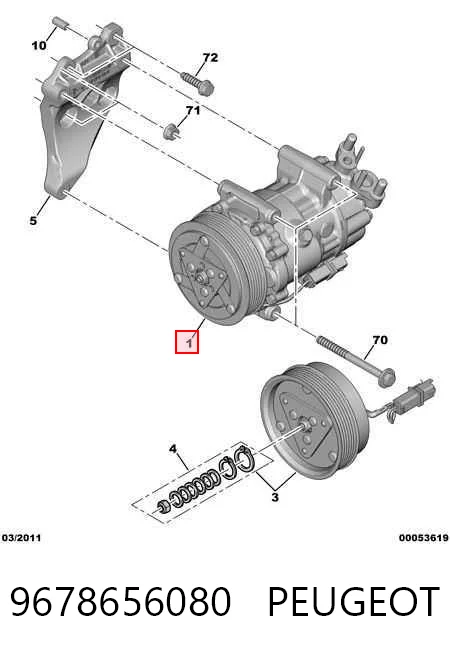 9678656080 Peugeot/Citroen Compressor de aparelho de ar condicionado