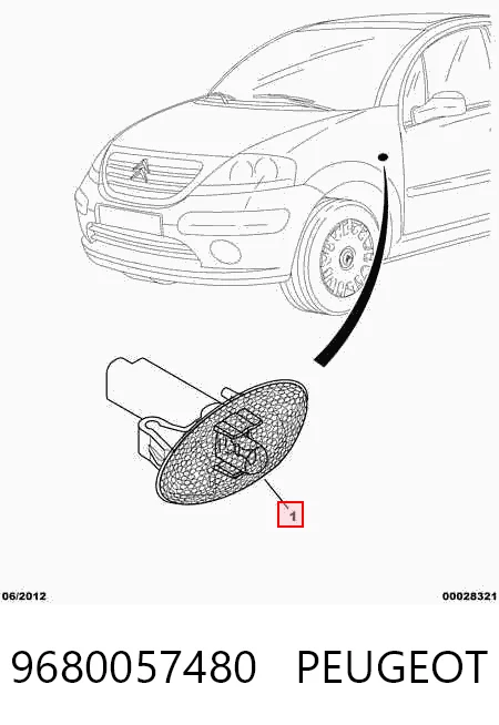 9680057480 Peugeot/Citroen Luz intermitente no pára-lama