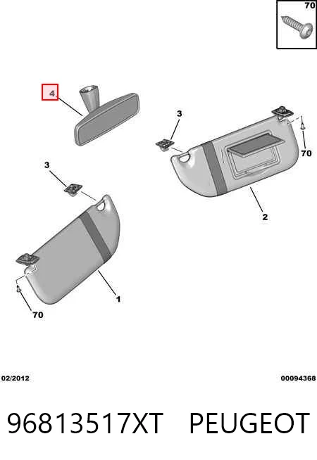 Espelho de salão interno para Citroen C4 RUSSIA B73