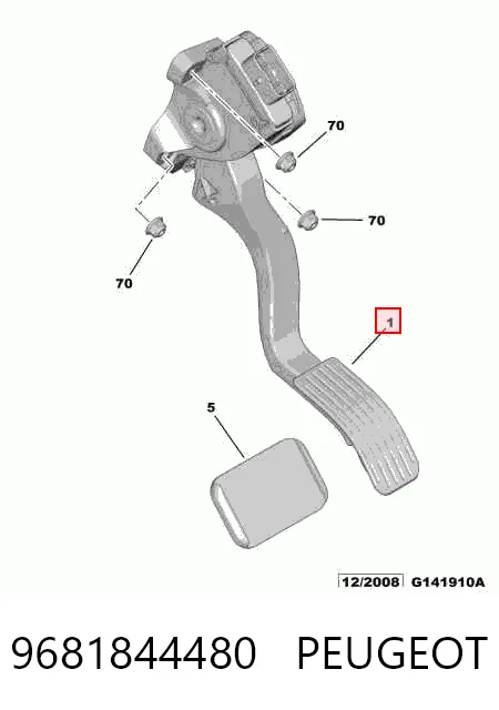 Pedal de gás (de acelerador) 1601CW VAG