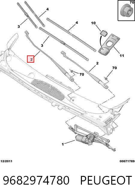 Braço de limpa-pára-brisas do pára-brisas para Citroen Berlingo  B9