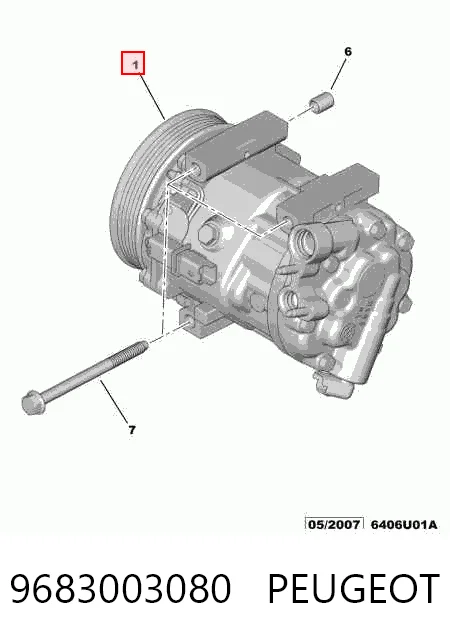 9683003080 Peugeot/Citroen Compressor de aparelho de ar condicionado