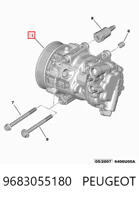 9683055180 Peugeot/Citroen Compressor de aparelho de ar condicionado