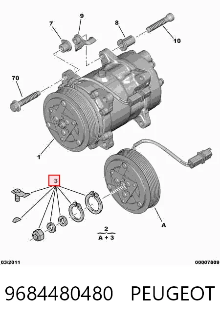 9684480480 Peugeot/Citroen Compressor de aparelho de ar condicionado