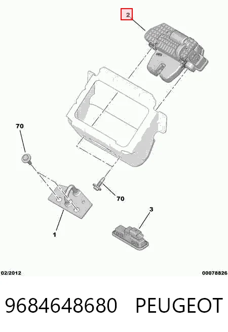 9684648680 Peugeot/Citroen Fecho de tampa de porta-malas (de 3ª/5ª porta traseira)