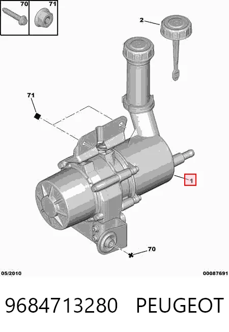 9684713280 Peugeot/Citroen Bomba da Direção hidrâulica assistida