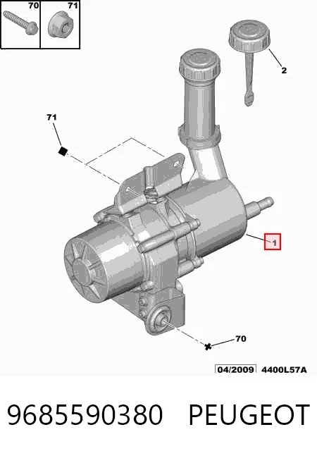 9685590380 Peugeot/Citroen Bomba da Direção hidrâulica assistida