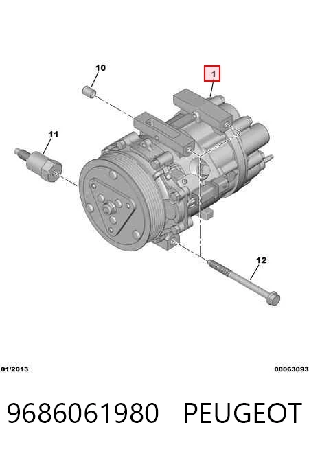 9686061980 Peugeot/Citroen Compressor de aparelho de ar condicionado