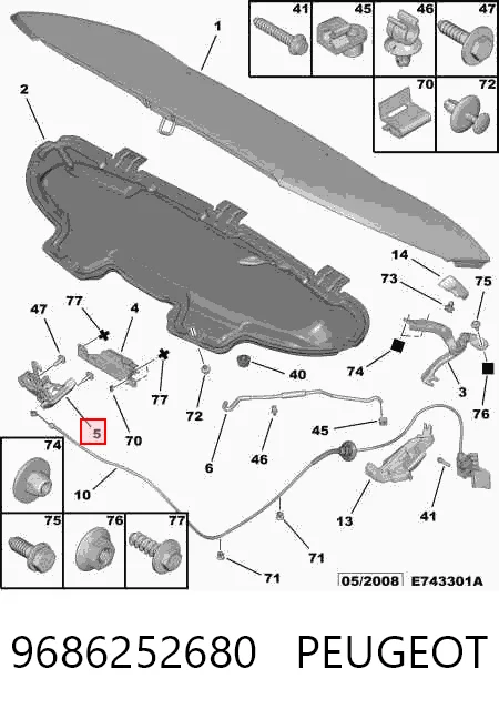 Fecho da capota para Citroen C3 Picasso SH