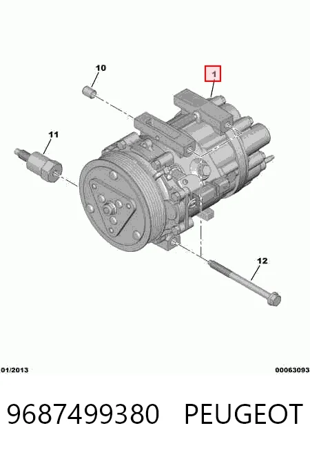 9687499380 Peugeot/Citroen Compressor de aparelho de ar condicionado