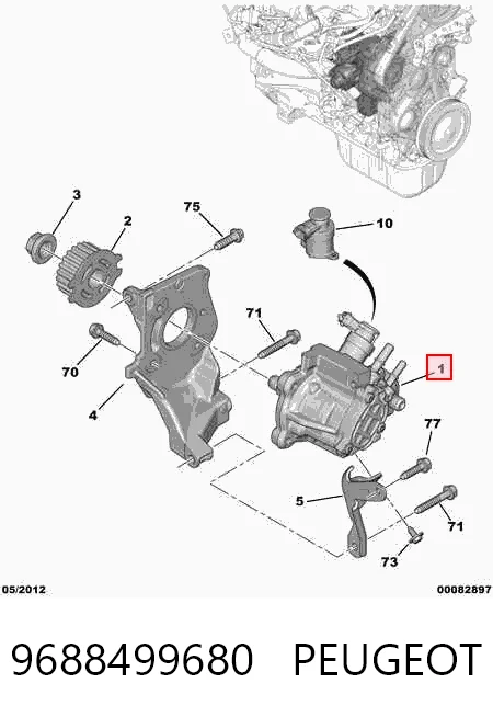 9688499680 Peugeot/Citroen Bomba de combustível de pressão alta