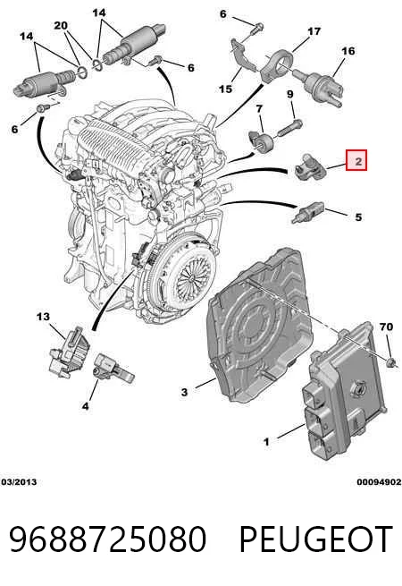 9688725080 Peugeot/Citroen Sensor de posição da árvore distribuidora