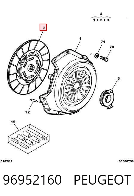Disco de embraiagem 9630459880 Fiat/Alfa/Lancia