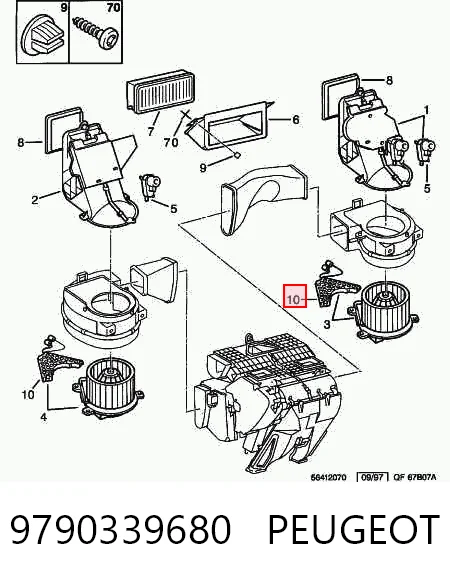 9790339680 Peugeot/Citroen Resistor (resistência) de ventilador de forno (de aquecedor de salão)