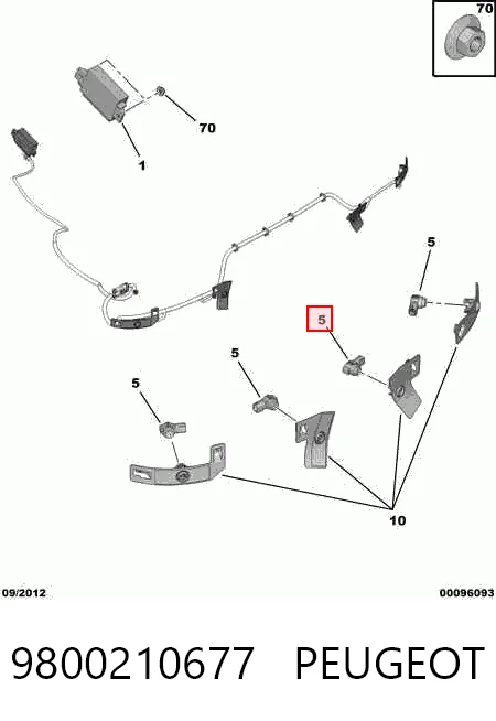 9800210677 Peugeot/Citroen Sensor dianteiro de sinalização de estacionamento (sensor de estacionamento)