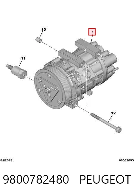 9800782480 Peugeot/Citroen Compressor de aparelho de ar condicionado