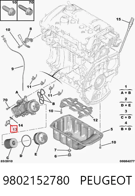 9802152780 Peugeot/Citroen Sensor de pressão de óleo