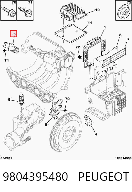 9804395480 Peugeot/Citroen Sensor de pressão no coletor de admissão, MAP