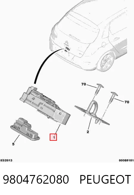 9804762080 Peugeot/Citroen Fecho de tampa de porta-malas (de 3ª/5ª porta traseira)