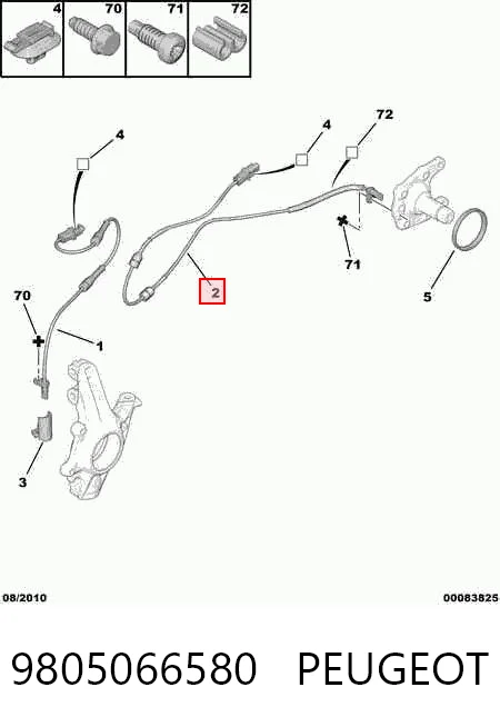 9805066580 Peugeot/Citroen Sensor ABS traseiro