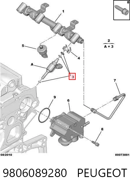 9806089280 Peugeot/Citroen Kit de reparação do injetor