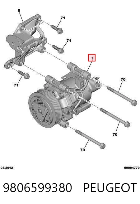 9806599380 Peugeot/Citroen Compressor de aparelho de ar condicionado