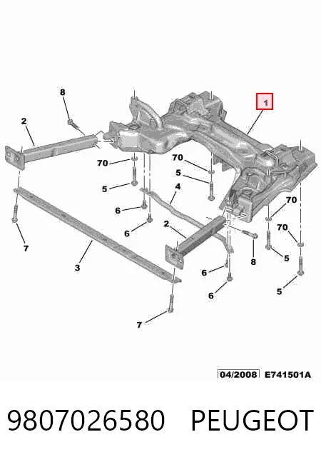 Viga de suspensão dianteira (plataforma veicular) para Citroen C3 Picasso SH