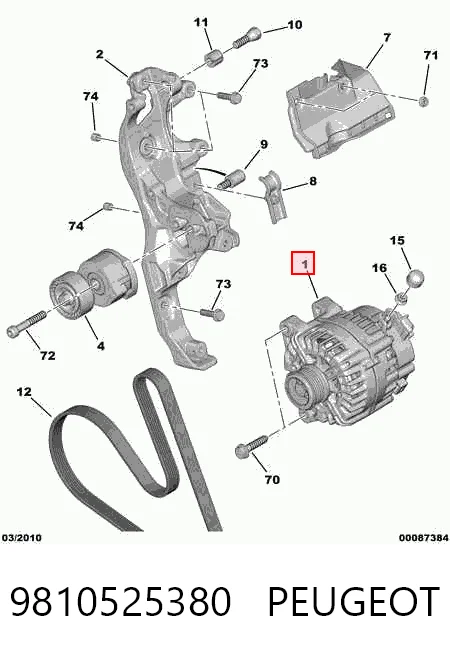 9810525380 Peugeot/Citroen Gerador