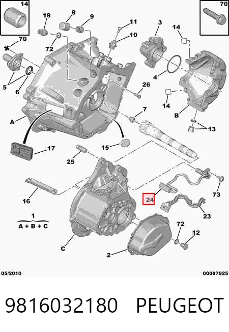 Sensor de velocidade Citroen C3 II 2R, 2C ao melhor preço