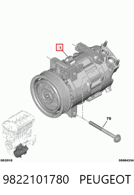 9822101780 Peugeot/Citroen Compressor de aparelho de ar condicionado